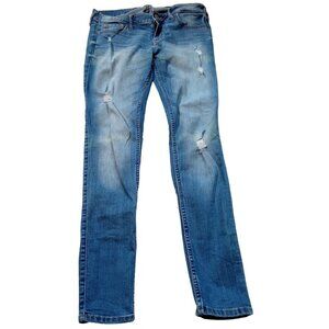 Hollister Super Skinny Women Size 3 Short Blue Distressed Jeans